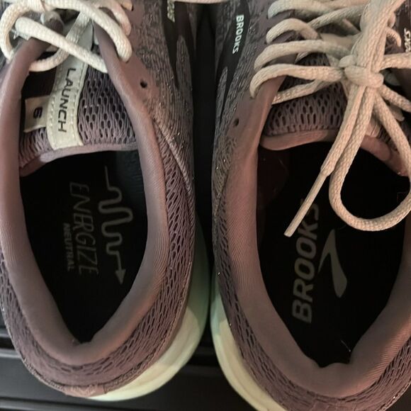 Brooks Womens Launch 6 1202851B011 Shark Aqua Lace Up Running Shoes B60 - Picture 10 of 11